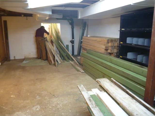 wood in basement
